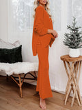 Women's 2 Piece Outfit Set Knit Pullover Sweater and Wide Leg Pants Tracksuit Loungewear