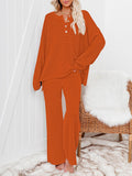 Women's 2 Piece Outfit Set Knit Pullover Sweater and Wide Leg Pants Tracksuit Loungewear