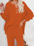 Women's 2 Piece Outfit Set Knit Pullover Sweater and Wide Leg Pants Tracksuit Loungewear