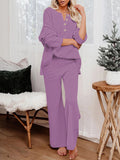 Women's 2 Piece Outfit Set Knit Pullover Sweater and Wide Leg Pants Tracksuit Loungewear