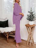 Women's 2 Piece Outfit Set Knit Pullover Sweater and Wide Leg Pants Tracksuit Loungewear