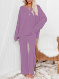 Women's 2 Piece Outfit Set Knit Pullover Sweater and Wide Leg Pants Tracksuit Loungewear