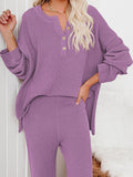 Women's 2 Piece Outfit Set Knit Pullover Sweater and Wide Leg Pants Tracksuit Loungewear