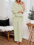 Women's 2 Piece Outfit Set Knit Pullover Sweater and Wide Leg Pants Tracksuit Loungewear