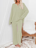 Women's 2 Piece Outfit Set Knit Pullover Sweater and Wide Leg Pants Tracksuit Loungewear