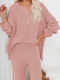 Women's 2 Piece Outfit Set Knit Pullover Sweater and Wide Leg Pants Tracksuit Loungewear