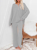 Women's 2 Piece Outfit Set Knit Pullover Sweater and Wide Leg Pants Tracksuit Loungewear