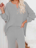 Ensemble 2 pièces pour femme Pull en tricot et pantalon large Survêtement Loungewear