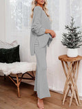 Women's 2 Piece Outfit Set Knit Pullover Sweater and Wide Leg Pants Tracksuit Loungewear