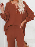 Ensemble 2 pièces pour femme Pull en tricot et pantalon large Survêtement Loungewear