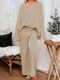 Women's 2 Piece Outfit Set Knit Pullover Sweater and Wide Leg Pants Tracksuit Loungewear