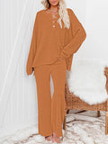 Women's 2 Piece Outfit Set Knit Pullover Sweater and Wide Leg Pants Tracksuit Loungewear