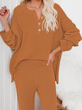 Ensemble 2 pièces pour femme Pull en tricot et pantalon large Survêtement Loungewear