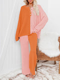 Women's 2 Piece Outfit Set Knit Pullover Sweater and Wide Leg Pants Tracksuit Loungewear