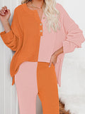 Women's 2 Piece Outfit Set Knit Pullover Sweater and Wide Leg Pants Tracksuit Loungewear