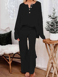 Women's 2 Piece Outfit Set Knit Pullover Sweater and Wide Leg Pants Tracksuit Loungewear