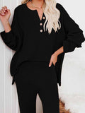 Women's 2 Piece Outfit Set Knit Pullover Sweater and Wide Leg Pants Tracksuit Loungewear