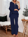 Women's 2 Piece Outfit Set Knit Pullover Sweater and Wide Leg Pants Tracksuit Loungewear