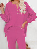 Women's 2 Piece Outfit Set Knit Pullover Sweater and Wide Leg Pants Tracksuit Loungewear