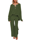 Women's 2 Piece Outfit Set Knit Pullover Sweater and Wide Leg Pants Tracksuit Loungewear