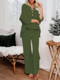 Women's 2 Piece Outfit Set Knit Pullover Sweater and Wide Leg Pants Tracksuit Loungewear