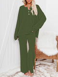 Women's 2 Piece Outfit Set Knit Pullover Sweater and Wide Leg Pants Tracksuit Loungewear