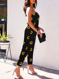 Women Tube Top Jumpsuit Strapless Outfits Long Pants Romper with Belt