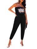 Womens Strapless Jumpsuit Casual Off Shoulder Tube One Piece Romper