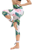Galaxy High Waist Cut Out Tie Yoga Capri Leggings