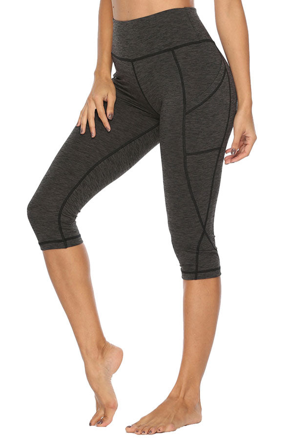 Women's Solid High Waisted Workout Leggings Gray