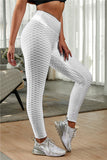 Solid High Waisted Compression Leggings White