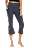 Butt Lifting High Waisted Flare Capri Dark Grey