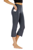 Butt Lifting High Waisted Flare Capri Dark Grey