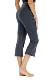 Butt Lifting High Waisted Flare Capri Dark Grey