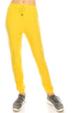 Solid Drawstring High Waisted Jogger Sweatpants Yellow