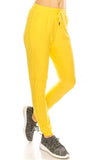 Solid Drawstring High Waisted Jogger Sweatpants Yellow
