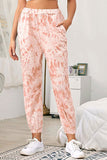 High Waisted Tie Dye Casual Pants Pink