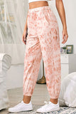 High Waisted Tie Dye Casual Pants Pink