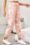 High Waisted Tie Dye Casual Pants Pink
