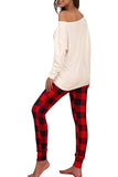 Womens Christmas Pajama One Shoulder White