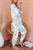 Women's Long Sleeve Top And Pants Tie Dye Pajama Set