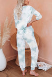 Women's Long Sleeve Top And Pants Tie Dye Pajama Set