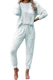 Tie Dye Pullover Sweatshirt Pocket Pants Loungewear Light Blue