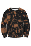 Casual Tie Dye Sweatshirt Pajama Set With Jogger Brown