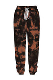 Casual Tie Dye Sweatshirt Pajama Set With Jogger Brown