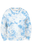 Casual Tie Dye Loose Sweatshirt Jogger Sportswear Light Blue