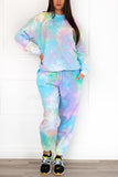 Tie Dye Oversized Sweatshirt Jogger Loungewear Light Purple