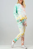Tie Dye Sweatshirt High Waisted Jogger Set White