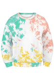 Tie Dye Sweatshirt High Waisted Jogger Set White