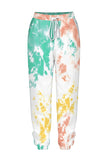 Tie Dye Sweatshirt High Waisted Jogger Set White